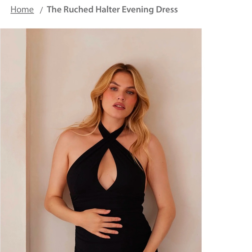 NWT BumpSuit Ruched Halter Evening Dress